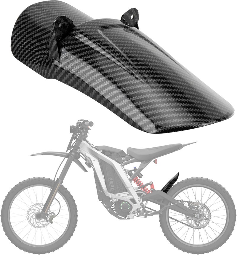 psler Carbon Fiber Rear Guard - Motorcycle Wheel Rear Mudguard Mud Guard for Light Bee X/S and Segway X160 / X260 Electric Dirt Bike Patrs, Carbon Fiber Color, ABS Plastics - Image 1